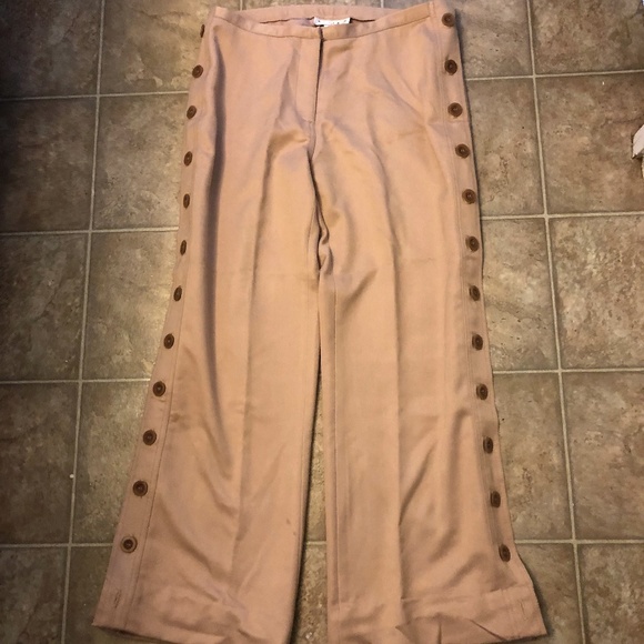 Basix II Beige Slacks with Button Ornamentation - Picture 2 of 5